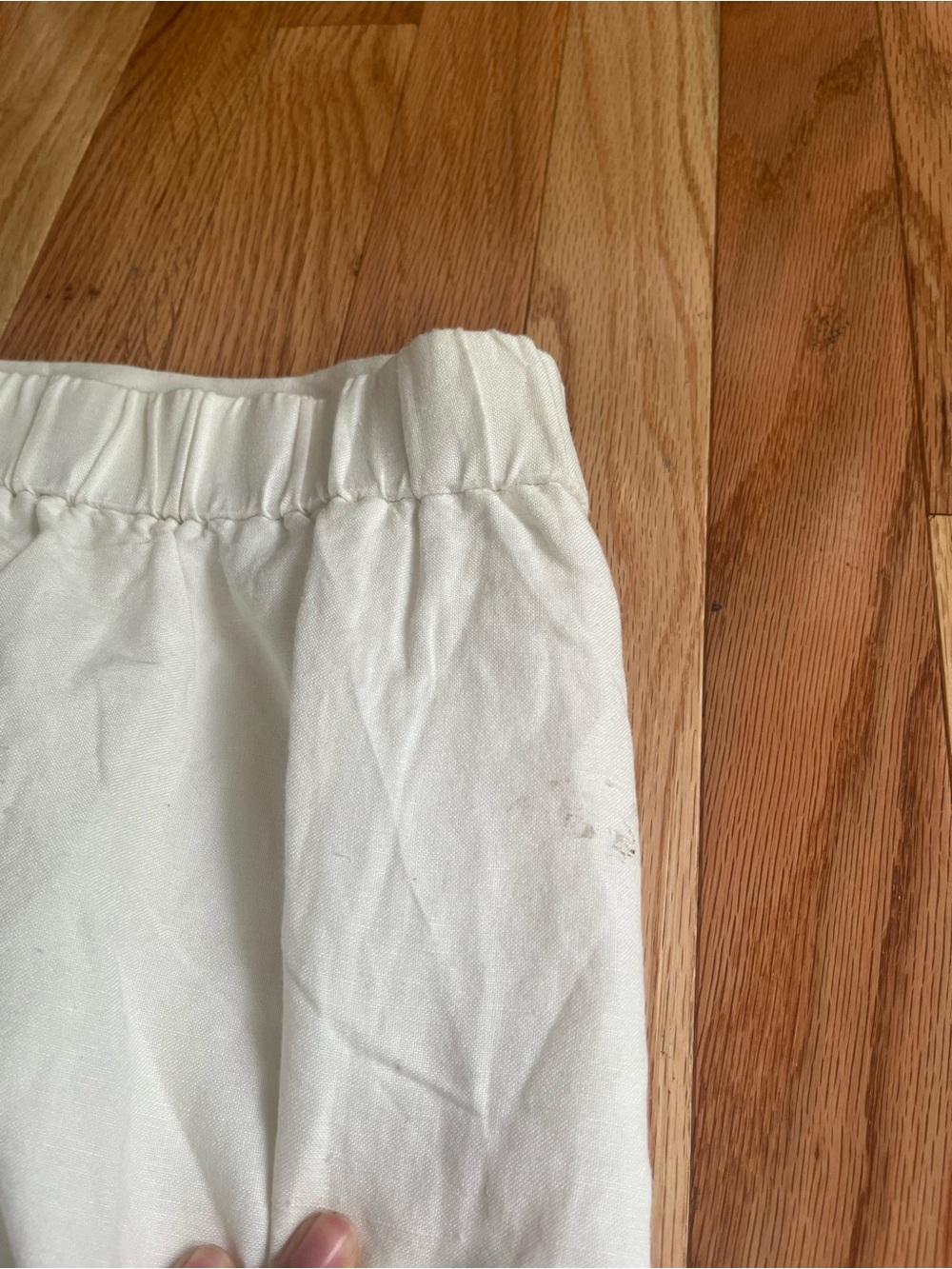 LOFT White Linen Blend Button Front Midi Skirt Large Coastal Euro Summer - Picture 10 of 10
